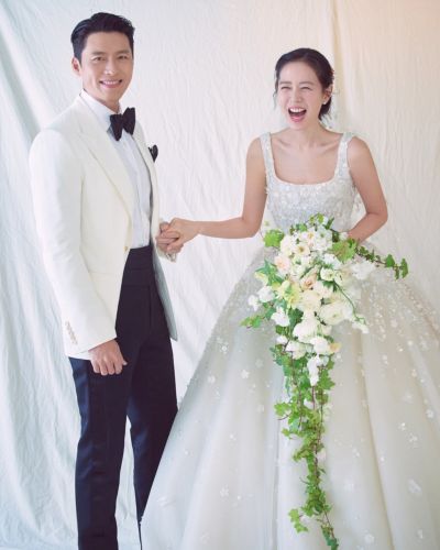 Hochzeitsfoto von Hyun Bin und Sohn Ye Jin